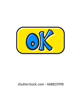Sign ok icon in flat style isolated on white background. Click and choice symbol