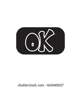 Sign ok icon in simple style isolated on white background. Click and choice symbol