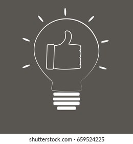 
Sign ok in a light bulb vector