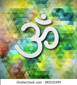 Sign Om vector. Hand drawn symbol of Buddhism and Hinduism religions