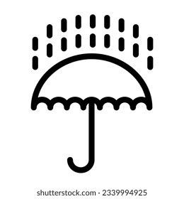 Sign on delivery package line icon, delivery symbol, umbrella packaging vector sign on white background, keep dry icon in outline style for mobile concept and web design. Vector graphics