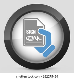 Sign on document icon