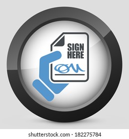 Sign on document icon