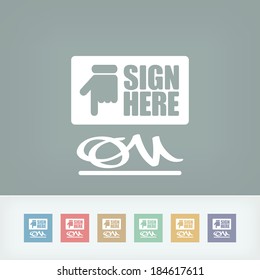 Sign on document icon