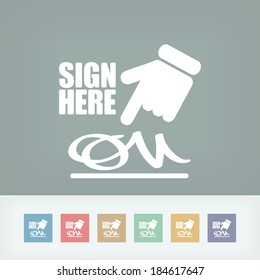 Sign on document icon