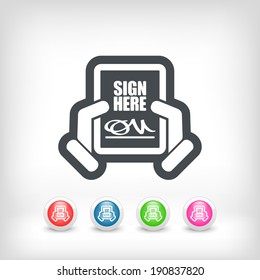 Sign on document icon
