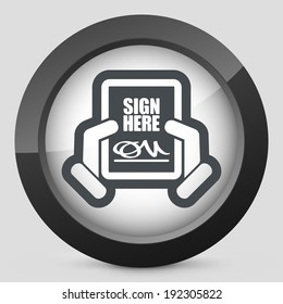 Sign on document icon