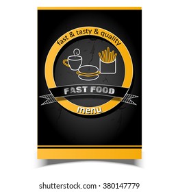 Sign on the fast food  theme. Vector template for signs