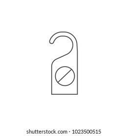 a sign on the hotel door icon. Element for mobile concept and web apps. Thin line  icon for website design and development, app development. Premium icon on white background