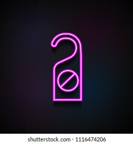 a sign on the hotel door icon. Element of Minimalistic  icons for mobile concept and web apps. Neon a sign on the hotel door icon can be used for web and mobile on dark gradient background