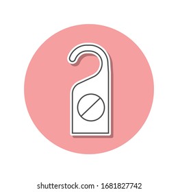 A sign on the hotel door sticker icon. Simple thin line, outline vector of web icons for ui and ux, website or mobile application