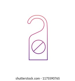 a sign on the hotel dooricon in Nolan style. One of web collection icon can be used for UI, UX