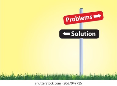 inicio de sesión cartel sobre resolución de problemas y soluciones en fondo amarillo