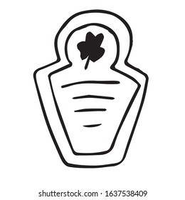Sign on the pub for St. Patrick's Day. Vector drawing. Doodle style