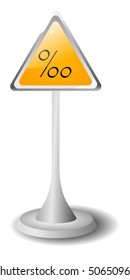 Sign on a rack