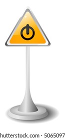 Sign on a rack