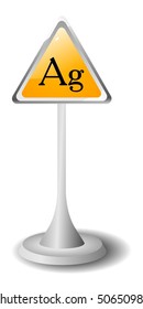 Sign on a rack