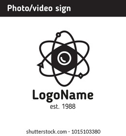 Sign on the theme of science and education, physics