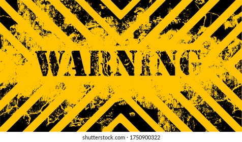warnıng sign on yellow background