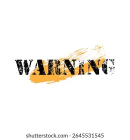 warnıng sign on yellow background