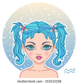 Sign on the zodiac Aquarius. Vector illustration