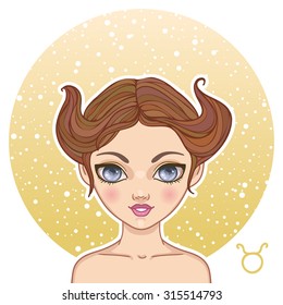 Sign on the zodiac Taurus. Vector illustration