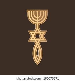 Sign of one new man, logo, symbol, icon, graphic, vector.