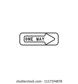 sign one way icon. Element of traffic signs icon for mobile concept and web apps. Thin line sign one way icon can be used for web and mobile on white background