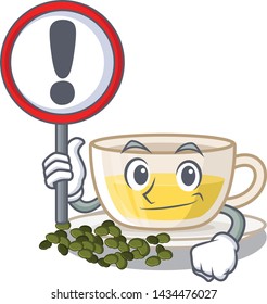 With sign oolong tea poured in character cup