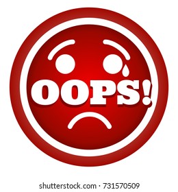 Sign oops illustration. Vector illustration