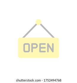 Firmar, abrir icono. Elementos vectoriales simples de color de los iconos del centro comercial para ui y ux, sitio web o aplicación móvil