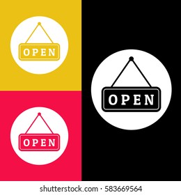 sign open icon vector illustration