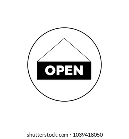 Sign opened icon, logo