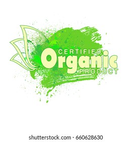 the sign organic product, vector illustration clip-art