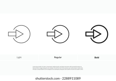 sign out alt icon. Light Regular And Bold style design isolated on white background