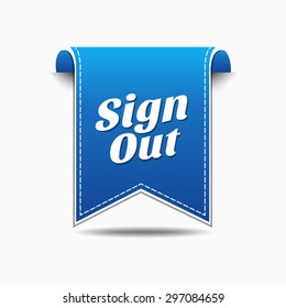Sign Out Blue Vector Icon Design
