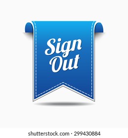 Sign Out Blue Vector Icon Design