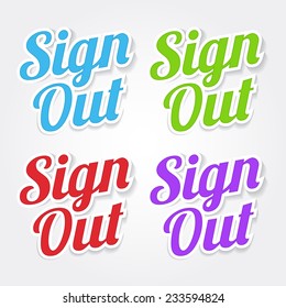 Sign Out Colorful Vector Icon Design