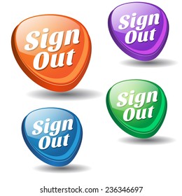 Sign Out Colorful Vector Icon Design
