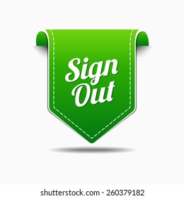 Sign Out Green Vector Icon Design