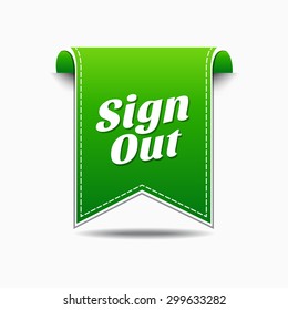Sign Out Green Vector Icon Design