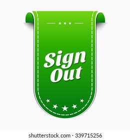 Sign Out Green Vector Icon Design