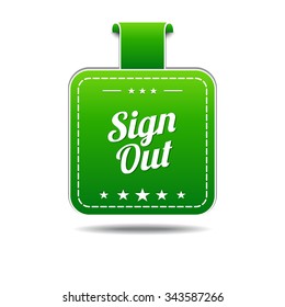 Sign Out Green Vector Icon Design