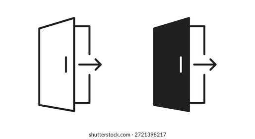 Abmeldesymbol-Concept-Set. Einfache Symbolsammlung