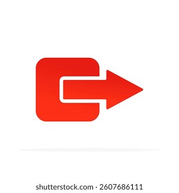 sign out icon, flat colored vector. modern and minimalist design