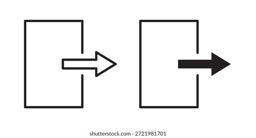 Ícone Sair ícone simples plano. Versão linear - stock vetor.