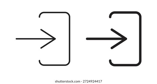 Abmelden Symbol flach und Strich Sammlung für ui ux Arbeit.