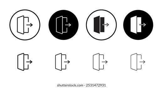 Sign out icon Isolated flat vector in outline