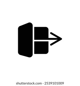 ícone Sair logotipo logotipo definir contorno de vetor