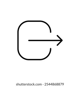 Icono de cierre de sesión Vector de contorno para Web ui